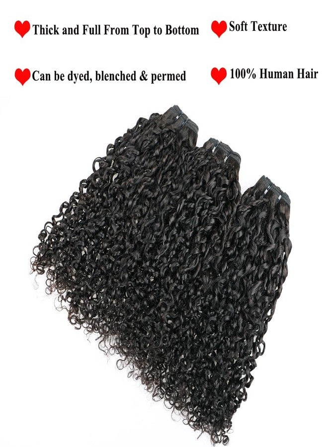 JYZ 16A Double Weft Pixie Bouncy Curly Human Hair Bundles 20 Inch 1 Bundle Burmese Curly Human Hair Bundles 3C4A 100% Unprocessed Brazilian Raw Virgin Hair Extensions Quick Weave Extensions Natural Color - Image 3